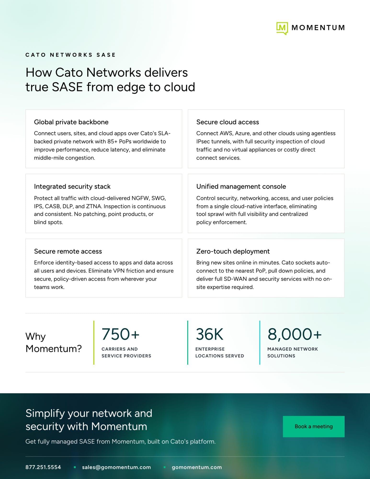 Page two of the Cato Networks SASE datasheet