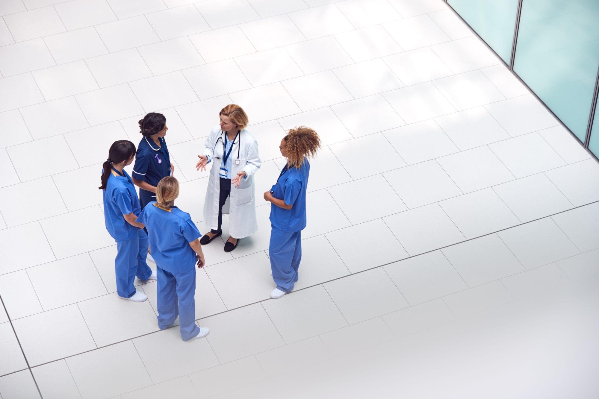 A healthcare environment connected by a custom network build