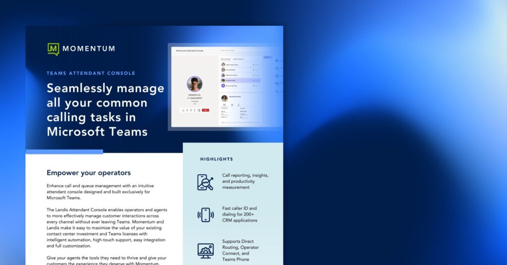 Teams Attendant Console Datasheet