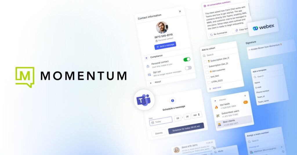 Momentum Messaging Powered By Clerk Chat